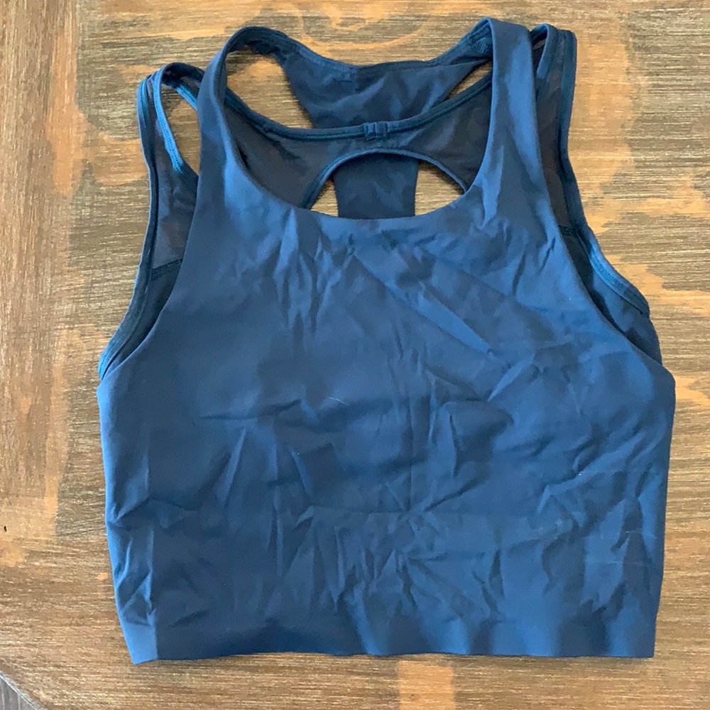 Teal blue lululemon longline sports bra